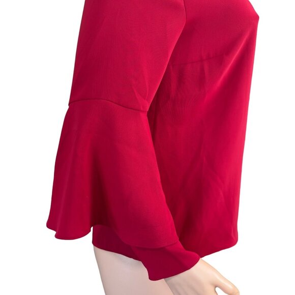 Chicos Womens 0 (4/6)Red Top Blouse Ruffle-Long Sleeve Classic Christmas Holiday - Picture 15 of 16